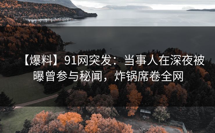 【爆料】91网突发：当事人在深夜被曝曾参与秘闻，炸锅席卷全网