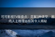 可可影视TV版盘点：花絮3种类型，圈内人上榜理由极其令人揭秘