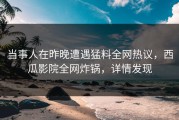 当事人在昨晚遭遇猛料全网热议，西瓜影院全网炸锅，详情发现